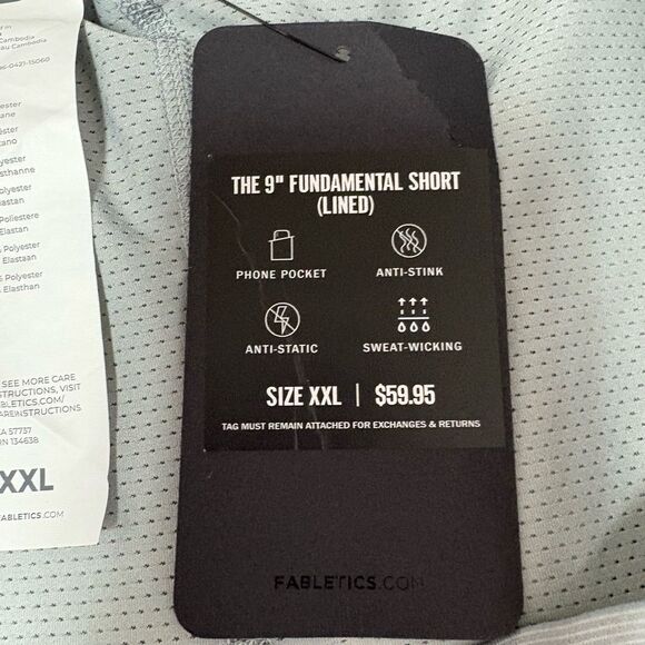 NWT Fabletics 9" Fundamental Short in Mineral Gray Size XXL - Picture 6 of 6